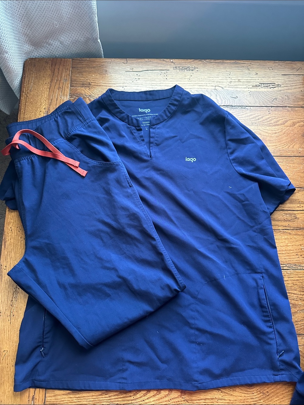Largo womens Navy Scrub Top - Classic Medical Uniform